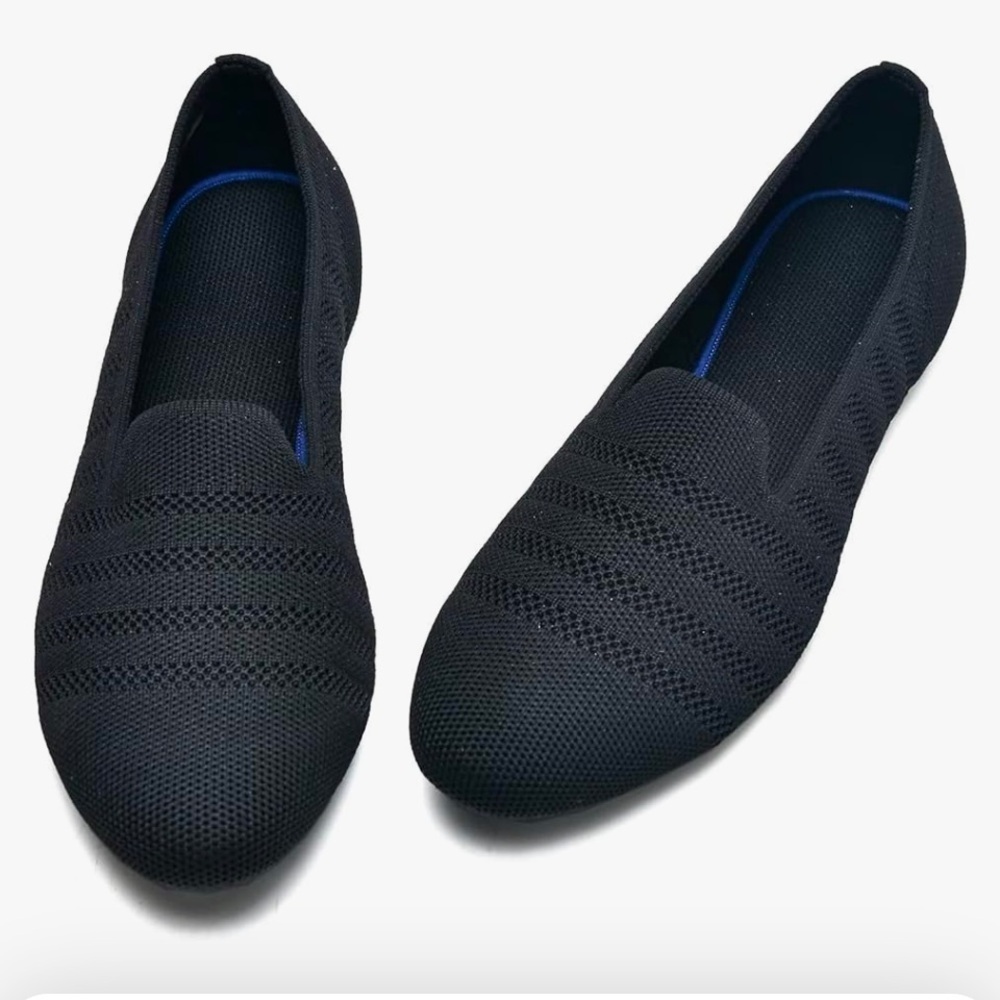 Women’s Black Knit Slip-On Flats
